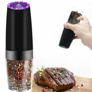 Gravity Electric Pepper Grinder, Automatic Salt and Pepper Mill Grinder, Battery Powered, 3 Modes Adjustable Roughness, Blue LED Light