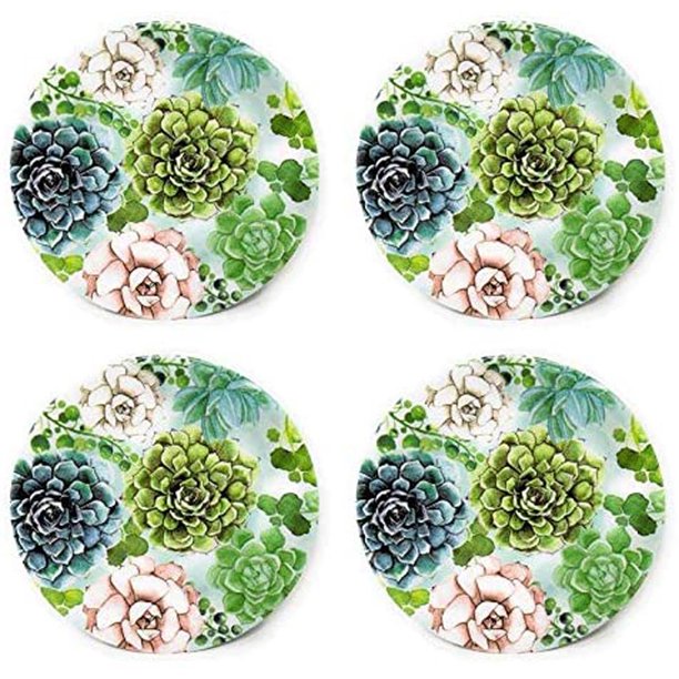 Northeast Home Goods Multi Color Flowers Floral Melamine Dinner Plates