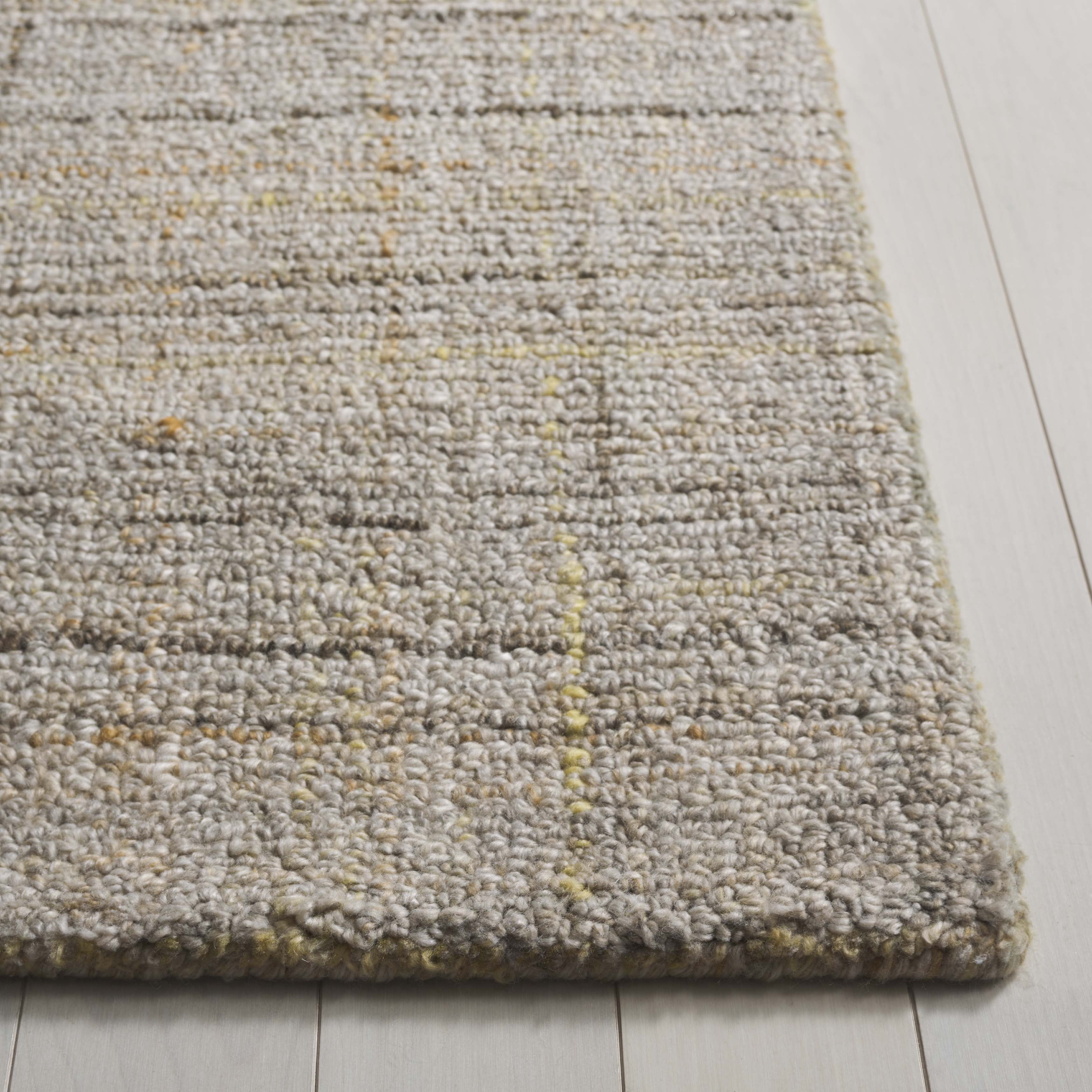 SAFAVIEH Abstract Yorick Striped Polyester Area Rug, Light Green/Beige, 3' x 5'