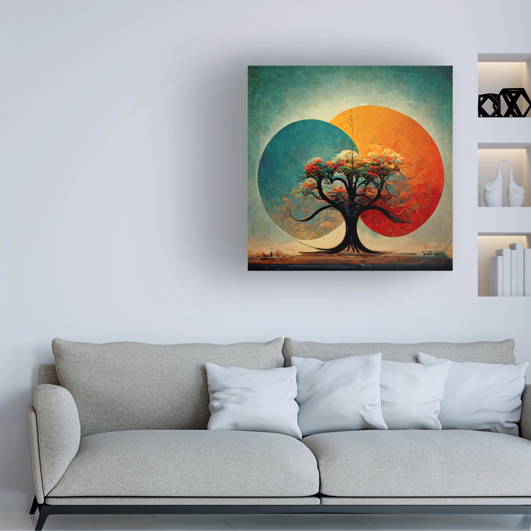 Canvas Wall Art - Ray Heere 'Tree Of Life 2' Wall Art for Living Room, Bedroom, or Office Décor by Trademark Fine Art - 35 x 35 Inches