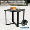 thumbnail image 5 of INTER HUT Urban Anvil 3 PCS Metal Outdoor Bistro Set, Bistro Table and Patio Chairs Set for 2, Black/Beige, 5 of 10
