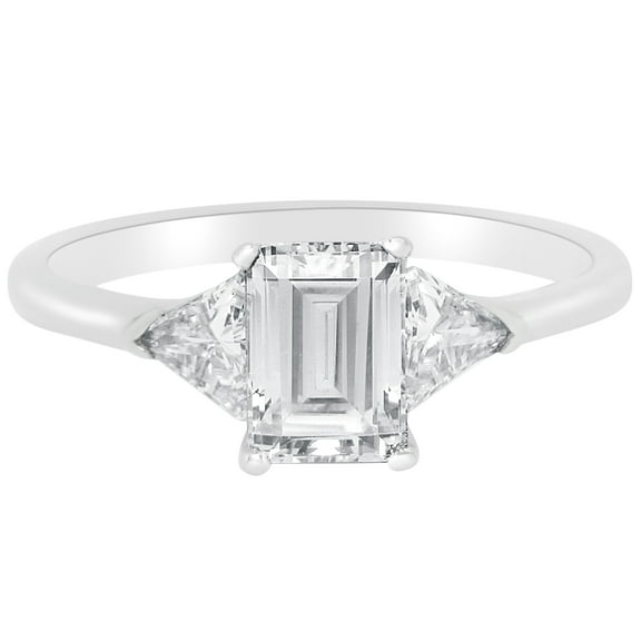 Vintage Style Aascher Trillion 3 Stone Engagement Anniversary Ring (8)