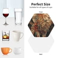 thumbnail image 6 of Honeii Majestic Cosmic Lion Print Leather Coaster Set of 4, Ideal for Safeguarding Your Furniture from Drinks Spills and Effortless Cleanup-Hexagon, 6 of 6