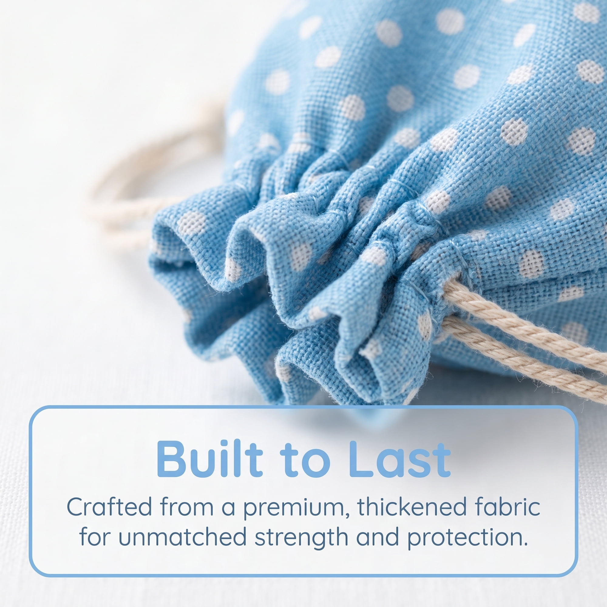 Unique Bargains Drawstring Gift Bags with Handles for Occasions Blue Dot 5.1" x 7.1"
