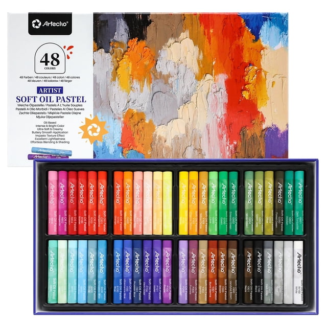 Set de pasteles al óleo Artecho, 48 colores, grado artista, 10 mm de diámetro