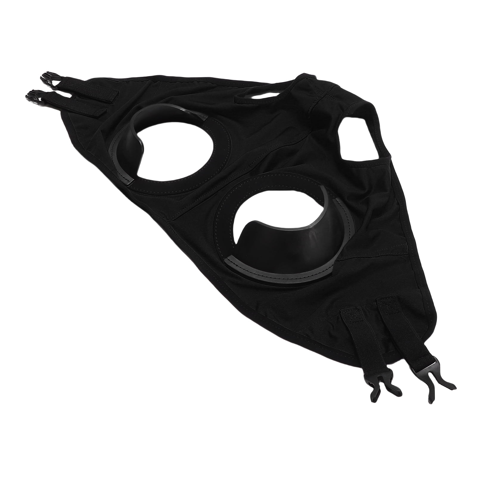 NFTIGB Breathable Horse Fly Mask High Stretch PU Leather Sand Proof Eye Cover Racing Goggles for Equestrian Training, Black (11.02 inches / 28 cm)
