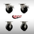 thumbnail image 2 of 5 Inch 316SS Glass Filled Nylon Caster Set w/Delrin Bearing 2 Brakes 2 Rigid SCC, 2 of 2