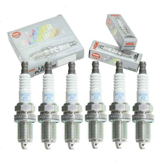 6 pc NGK Laser Platinum Spark Plugs compatible with Nissan Frontier 3.3L V6 2001-2004
