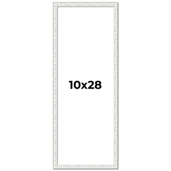 10x28 Frame White Real Wood Picture Frame Width 0.75 inches | Interior Frame Depth 0.5 inches |