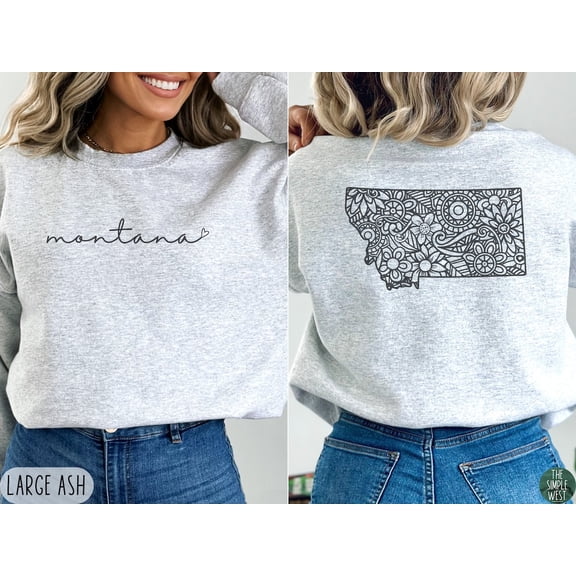 Montana Sweatshirt | Floral Montana Crewneck Pullover | Womens Montana Home State Sweater | Cute Montana Sweatshirt | Neighbor Gift