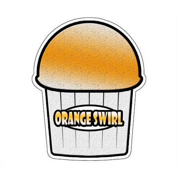 ORANGE SWIRL FLAVOR Italian Ice Decal shaved ice cart