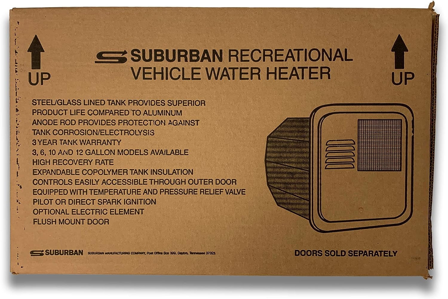Suburban Gas 12 Volts 1400W Water Heater for Camper, 6 gal Capacity