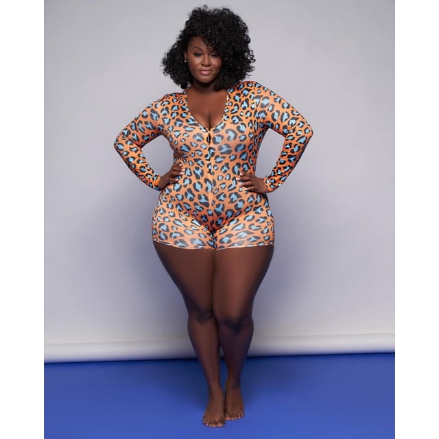 Combinaison Pyjama Grande Taille Femme Imprimé Crème Glacée Manches Longues Rose TG-5TG