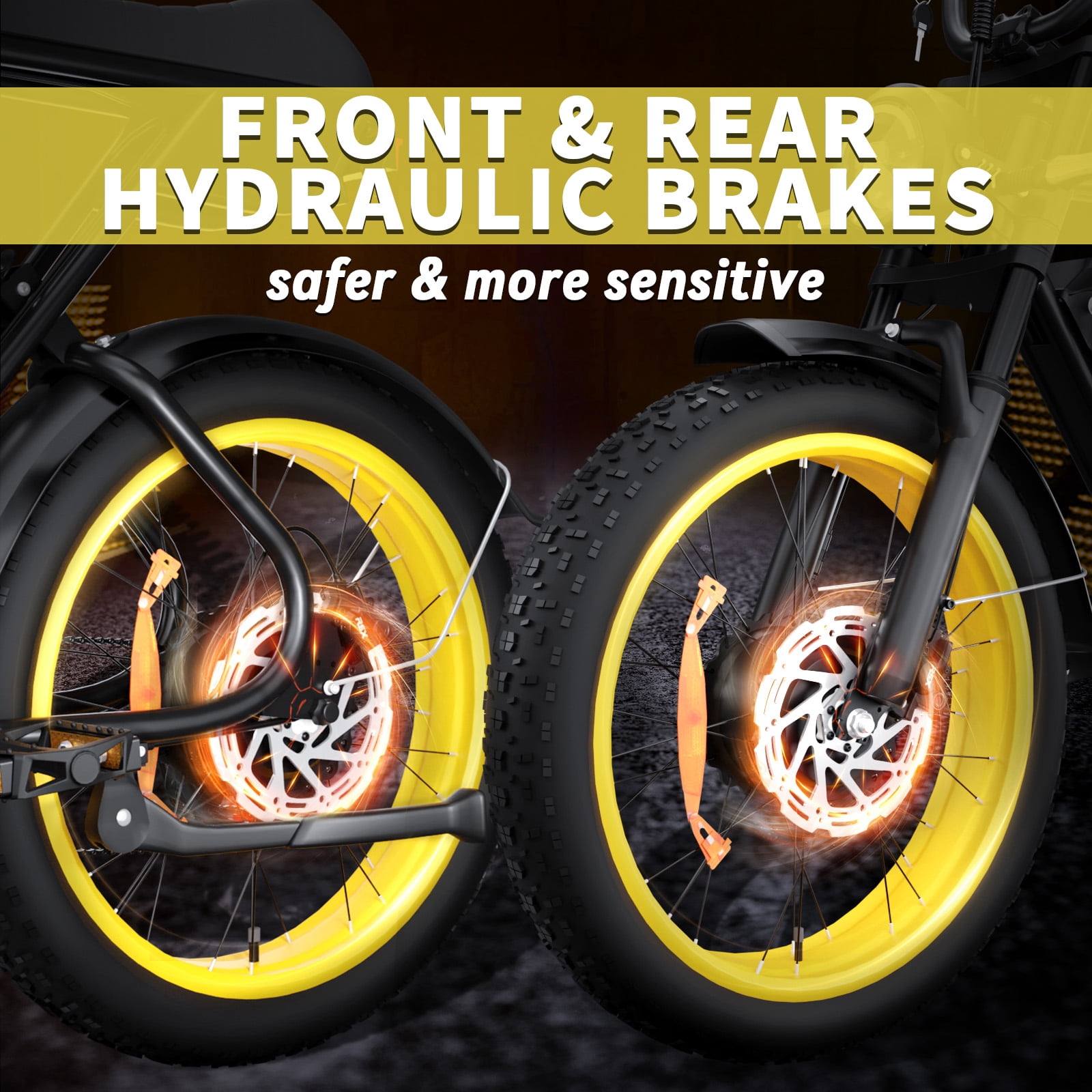 20'' Fat Tire Electric Mountain Bike for Adults, Peak 5000W 52V 46Ah Battery, 120 Miles Long Range, 35MPH High-Speed Ebike, All-Terrain Bicycle with Front Suspension UL2849