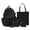 Black, variant on ibiyuan School Backpacks Nylon Two Tone Spacious 5 In 1 Lightweight School Bag Set for Ages 5th 6th 8th 10th, Middle Elementary, High School, Daily Outings