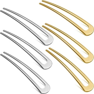 6 Pieces U Shaped Hair Pins French Hair Pins Metal French U Pins Vintage  Hair Fork Hair Pin for Buns Women Girls Hairstyle Accessories (Cute