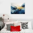 thumbnail image 4 of GOSMITH Canvas Wall Art - Navy Blue Gold Abstract Wall Art Print Hand Painted Wall Art Canvas Art Wall Decor Can Hanging 20x16in, 4 of 4