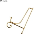 thumbnail image 3 of uxcell Plate Stand for Display, 4 Inch 2Pcs Iron Decorative Plate Holder Metal Easel Folding Display Stand for Photo Picture Frame, Gold, 3 of 5
