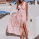thumbnail image 4 of Vestido largo de playa casual elegante sin mangas de gasa con abertura con cuello en V para mujer Pompotops  ghjkhdj6614, 4 of 9