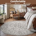 thumbnail image 4 of SIXHOME 8'x8' Round Rug Washable Rugs for Living Room Vintage Traditional Circle Carpet Rugs for Bedroom Dinning Room Office Soft Non Slip Area Rug Retro Home Decor Light Gray, 4 of 8