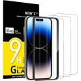 thumbnail image 1 of WWS-[3 Pack] Conçu pour iPhone 14 Pro (6.1 Pouces) Protecteur d'Écran en Verre Trempé avec Outil d'Installation Facile Inclus, Compatible avec Étui Ultra Résistant, 1 of 4