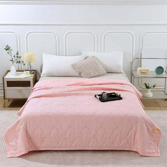 Ggdda Clearance Twin Xl Comforter Summer Blanket Bed Blanket Skin Friendly Plain Print Washed Cotton Bed Blanket Cool Comforter Hot Sleeping Summer Comforter Ventilated Comforter, Pink Clearance Sale