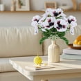 thumbnail image 5 of Artificial Pansy Flower Stems, Realistic Multicolor Fake Blooms with Green Leaves, Long Stem, Low Maintenance for Vase Arrangement, Home Decor, Wedding Party Floral Centerpieces, Indoor Use, 5 of 7
