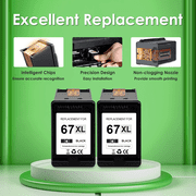67XL Black Ink Compatible for HP 67 Black Ink Cartridge for HP Black Ink 67 for Deskjet 2752e 2755e Printer