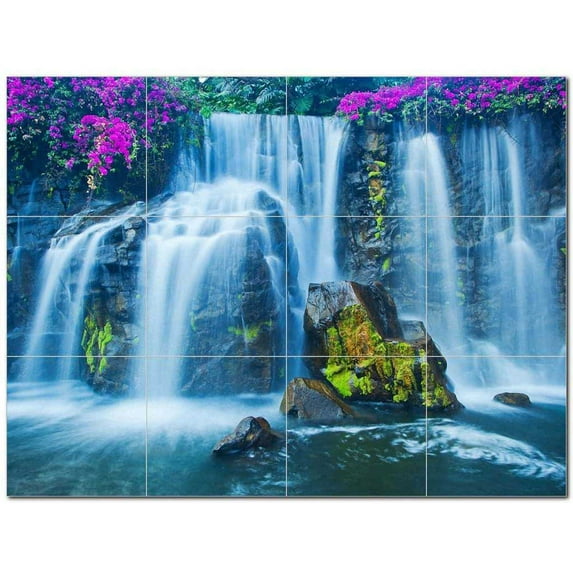 Waterfall Photo Ceramic Tile Mural Kitchen Backsplash Bathroom Shower 406125-L43
