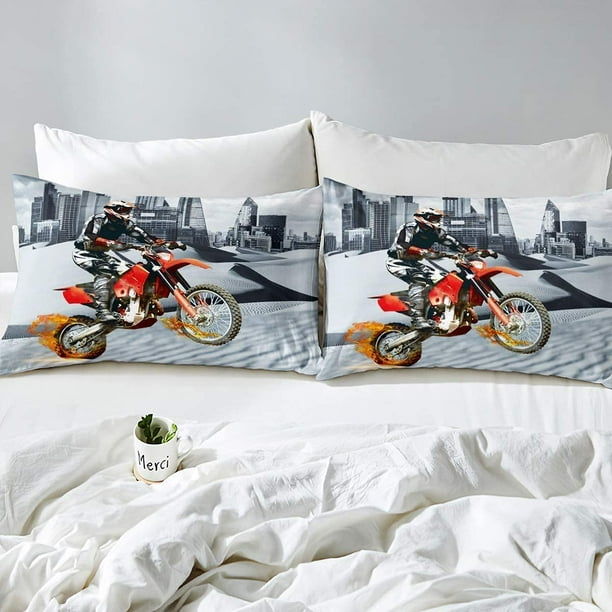 Motocross Rider Sheet Set Queen Size Kids Boys Extreme Sports