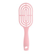 Unique Bargains 1 Pc Durable Anti-static Ribs Comb for Curly Straight Wavy Hair ABS Pink