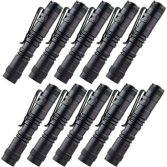 10 Pack Small Mini Flashlights, Pocket Flashlight Penlight with Clip, Tactical Pen Light for Camping Outdoor Emergency Inspection Fathers Gifts for Dad Husband