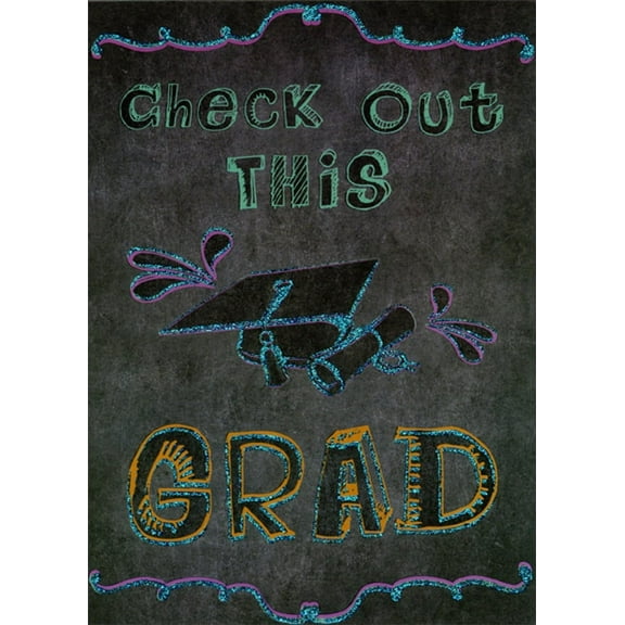 Designer Greetings Check Out This Grad Blue Glitter Junior High Graduation Congratulations Card