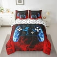 thumbnail image 2 of Manfei Gaming Gamepad Bedding Sets Twin Size, Modern Game Lover Bed in a Bag Twin size, Teenager Boys Girls Reversible Comforter Sets with Sheets, Breathable Room Decorative, 7pcs, 2 of 7