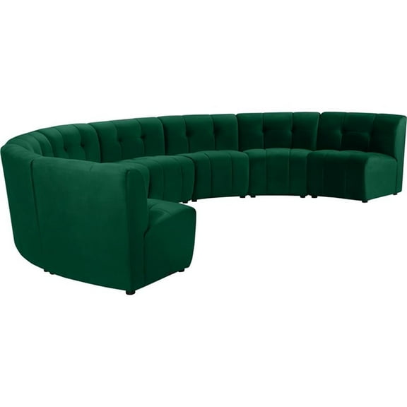 Maklaine 8-Piece Modular Contemporary Velvet Sectional Sofa in Green