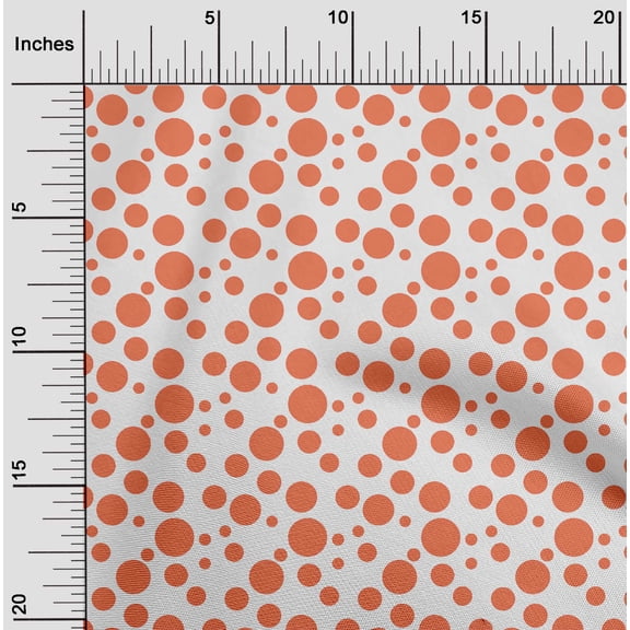 oneOone Viscose Chiffon Orange Fabric Dots Craft Projects Decor Fabric Printed By The Yard 42 Inch Wide - LW