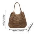 thumbnail image 3 of Uobin Large Capacity Woven Tote Shoulder Bag For Work Commute Daily Casual, 3 of 4
