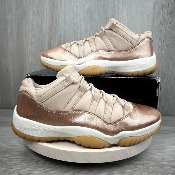 Ni - ke Ni - ke Air Jordan 11 Retro Low Rose Gold Womens 10.5 9M AH7860-105 Sneakers Shoes