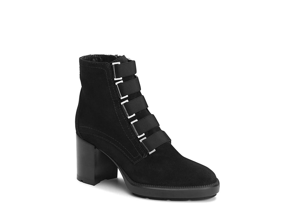 lace up booties with block heel