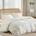 thumbnail image 3 of Regency Heights Twin/Twin XL Duvet Cover Set, Soft Washed Pleated Duvet Cover Twin/Twin XL, 2-Piece Dorm Bedding Set with Pillow Shams, Neutral, 3 of 12