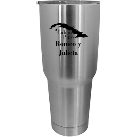 

Romeo y Julieta Cuban Cigar Themed Etched 30oz Stainless Steel Tumbler