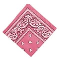 thumbnail image 2 of Double Sided Paisley Print Bandana Scarf Head Wrap Hand " Pink, 2 of 6