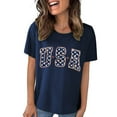 thumbnail image 2 of Bovemsi 4Th of July Oversized Shirt Women Casual Printing Short Sleeves Round Neck Loose T Shirt Blouse Tops, Blue Women's Summer Short Sleeve T-Shirts, S, 2 of 8