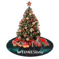 thumbnail image 4 of Falda para árbol de Navidad de miércoles, suave y divertida, decoración navideña de granja con cuello para árbol de Navidad de 48", 4 of 4