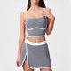 thumbnail image 5 of Conjunto de Dos Piezas para las Mujeres Verano Plus Tamaño Suelto Pantalones Cortos Sling Dos Piezas con Correa Ajustable Crop Top Y Falda Lateral-Hendidura, 5 of 8
