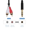 thumbnail image 5 of RCA to 1/4 Adapter Cable, 6.35mm 1/4 Inch TRS to RCA Audio Cable Coild Spring 6.35mm Stereo Jack to Dual RCA Insert Cable Y Splitter RCA to 1/4 Stereo Breakout Cable, 2.6ft, 5 of 7