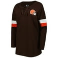 thumbnail image 2 of Women's New Era  Brown Cleveland Browns Athletic Varsity Lightweight Lace-Up Long Sleeve T-Shirt, 2 of 3