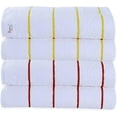thumbnail image 3 of Ample Decor 100% Cotton Set of 4 Beach Towel Large Cabana Striped - Red & Yellow - 30 x 68 inch, 3 of 7