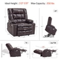 thumbnail image 3 of MCombo Dual Motor Power Lift Recliner Lay Flat for Big Elderly in Living Room, Faux Leather R7897  (Dark Brown, Medium-Wide), 3 of 10