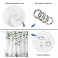 thumbnail image 3 of Sage Green Leaves Shower Curtain Set - 72" x 78" Washable Bathtub Curtain with 12 Hooks, Summer Botanical Waterproof Fabric Stall Shower Curtains for Bathroom/Bathtub Décor, 3 of 6